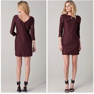 Diane Von Furstenberg Deep Red Lace Dress